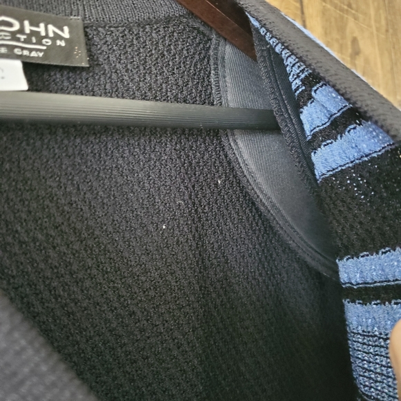 ST JOHN collection by Marie Gray Black and blue stripe nautical knit cardigan - Picture 5 of 8